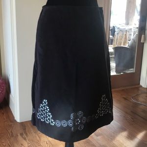 ANTHRO Odille Label Dark Brown Pinwheel Skirt